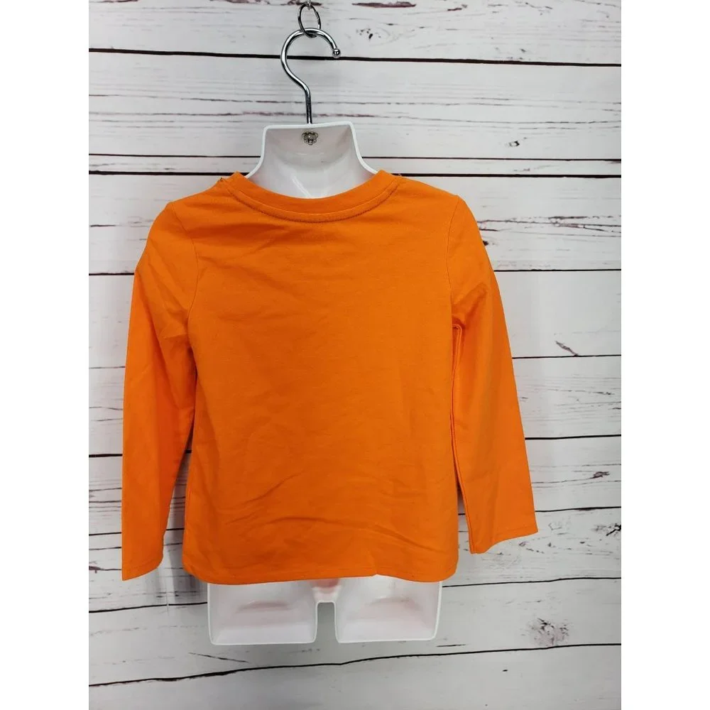 Cat & Jack Long sleeve‎ orange Shirt 4T Happy Halloween bats moon